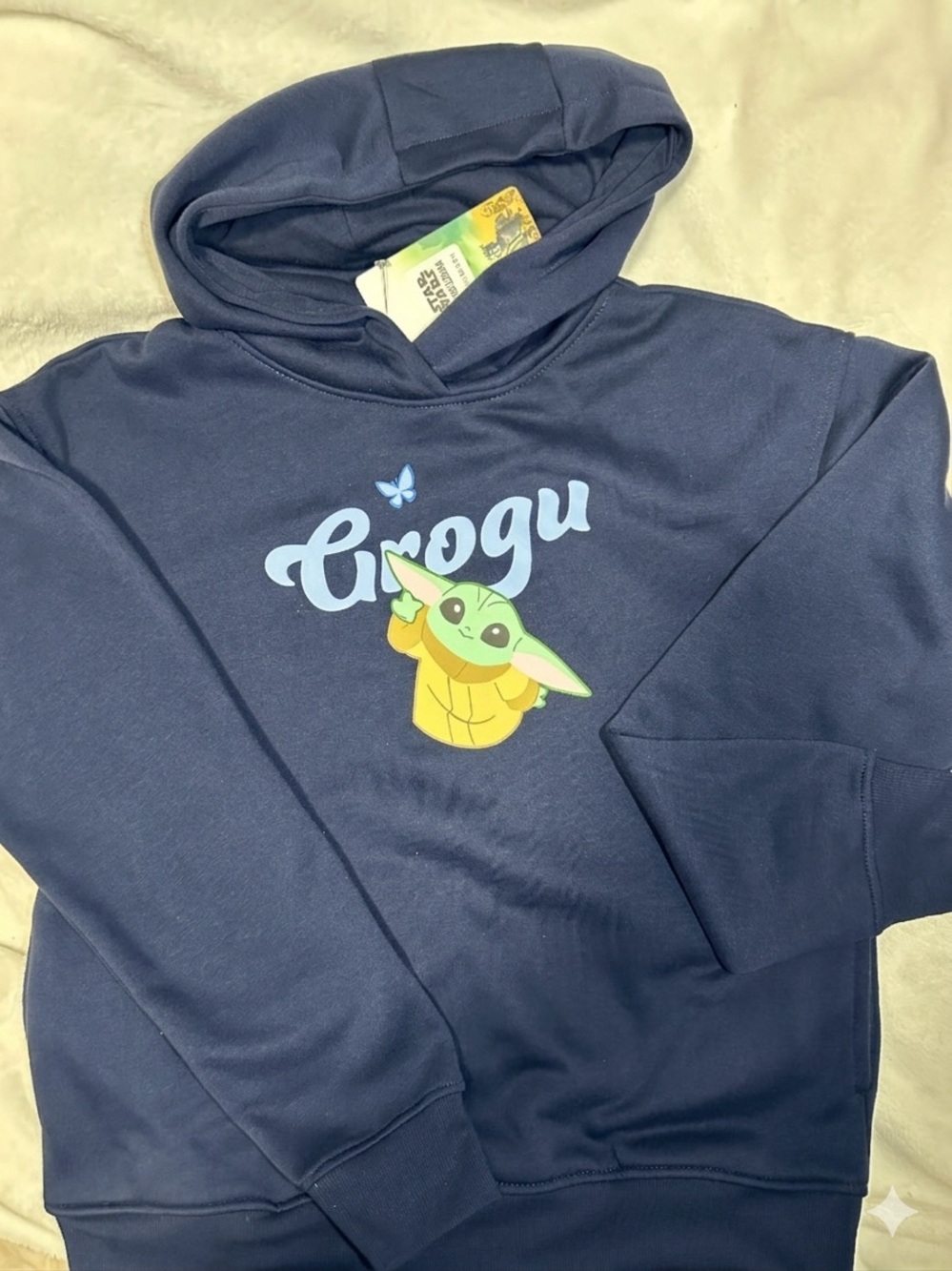Star Wars Navy Blue Kid's Pullover with Grogu Graphic